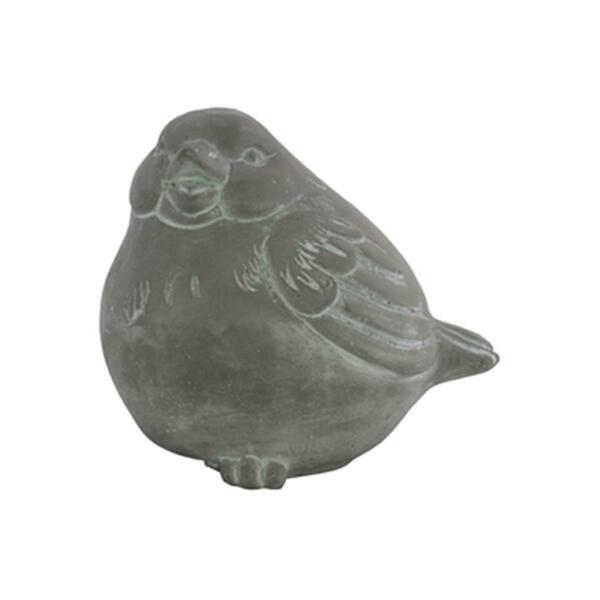 Urban Trends Collection Cement Siting Bird Figurine with Beak Open, Gray 45600